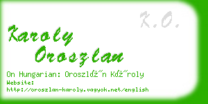 karoly oroszlan business card